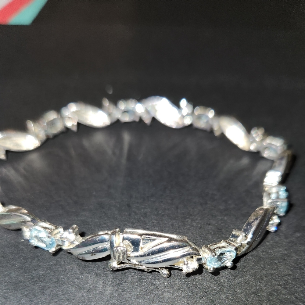 Sterling silver bracelet blue stone